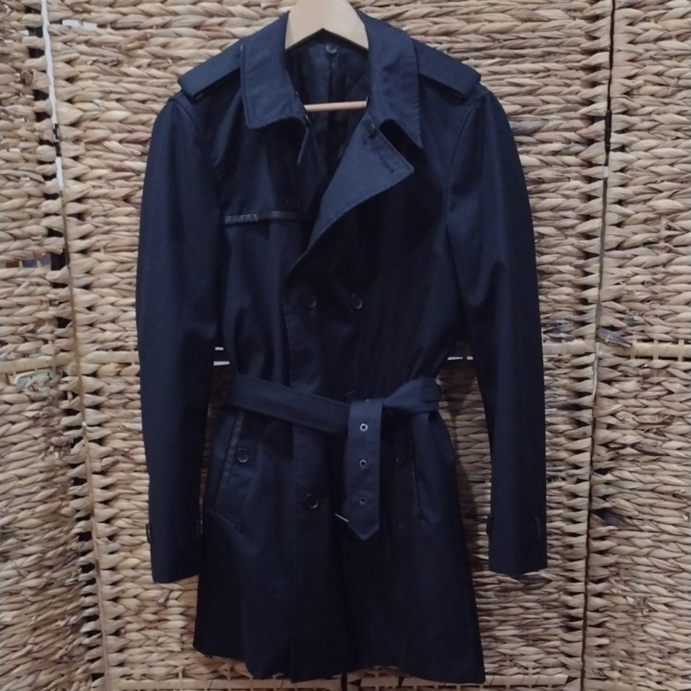 The Kooples Dark Navy Blue Trench Coat Size EU48 / US12